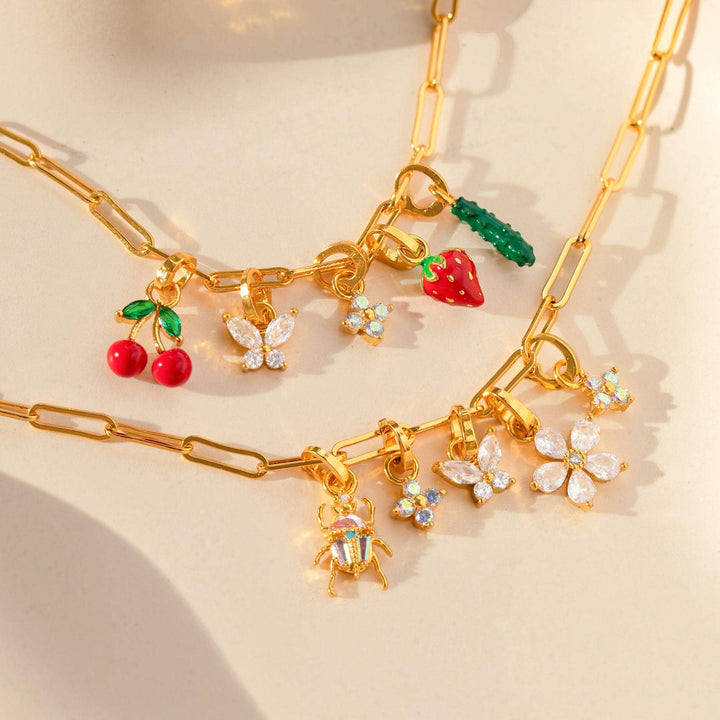 Little Gem Flower Charm: Gold