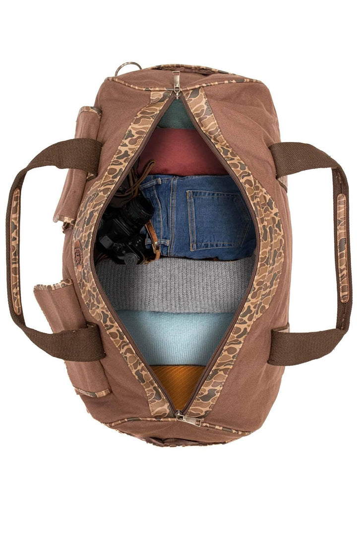 USC Gamecocks Camo Canvas Weekender Bag: Brown/Tan