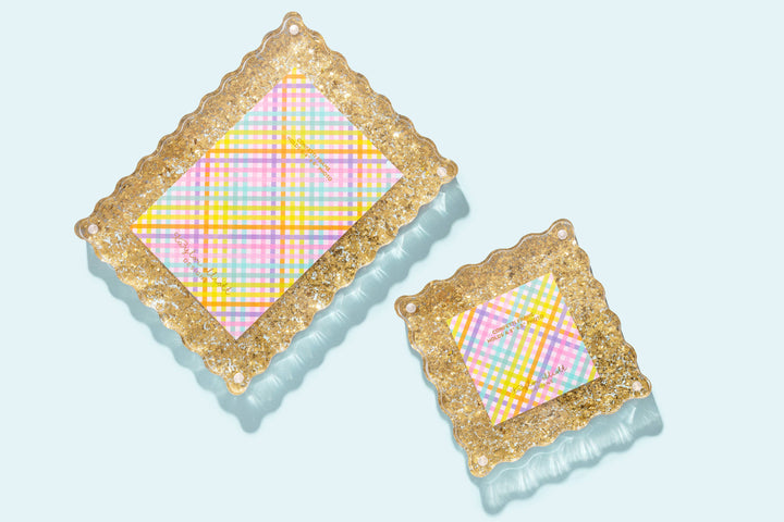 Acrylic Picture Frame - Medium - Gold Confetti