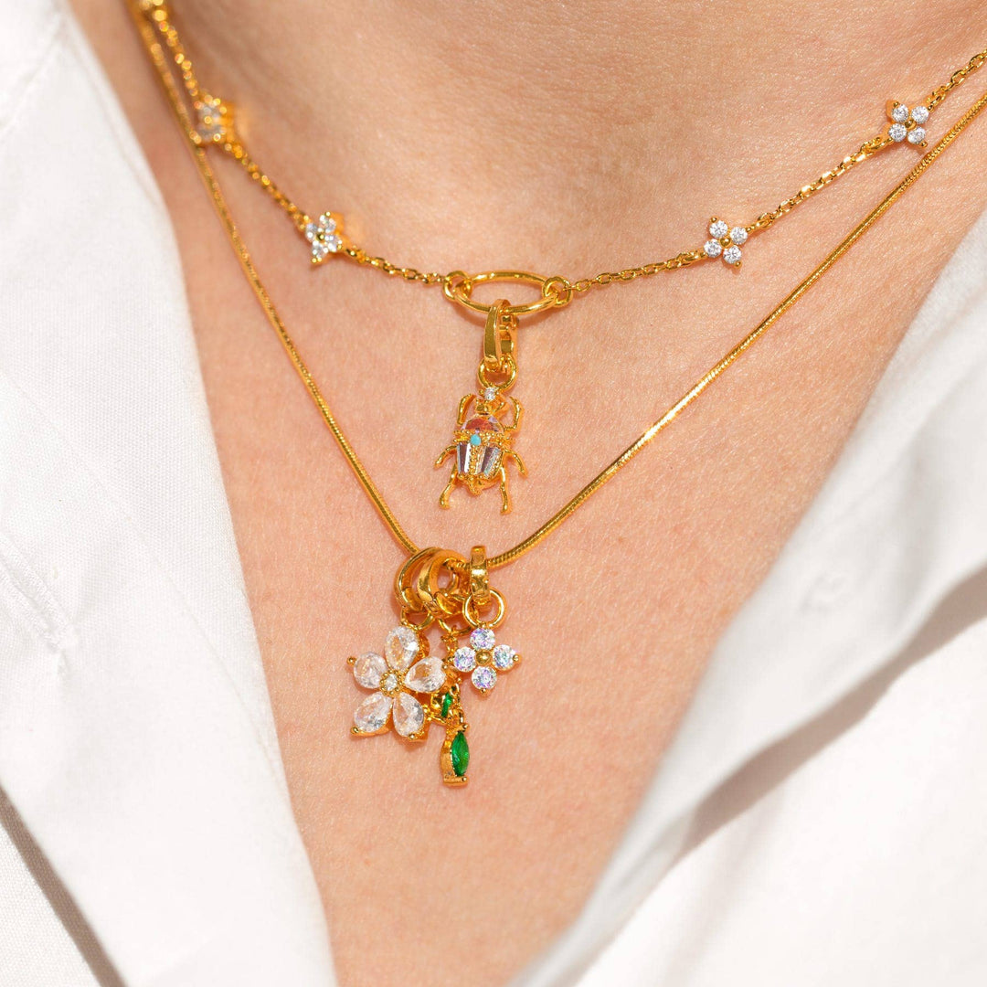 Little Gem Flower Charm: Gold