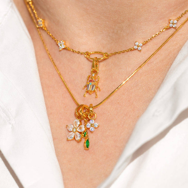 Little Gem Flower Charm: Gold
