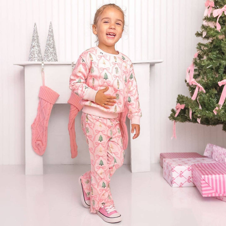 Nutcracker Trellis Christmas Flare Legging - Kids Clothing: 4T