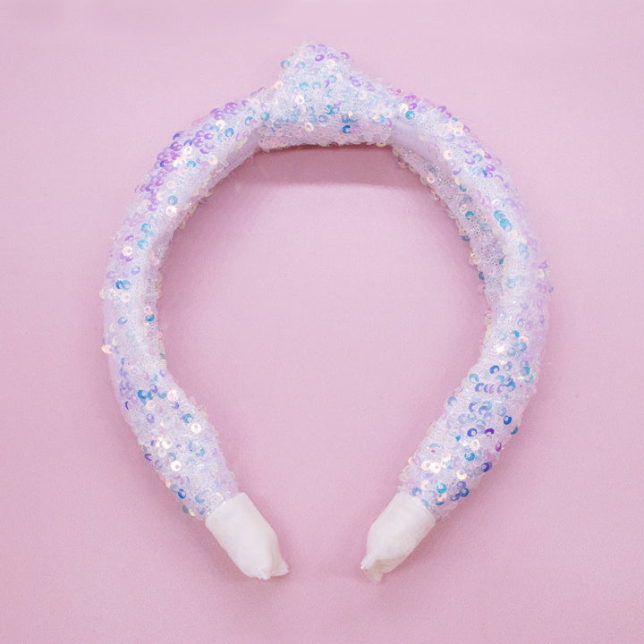 Sparkly Sequin Knot Headband: Rainbow