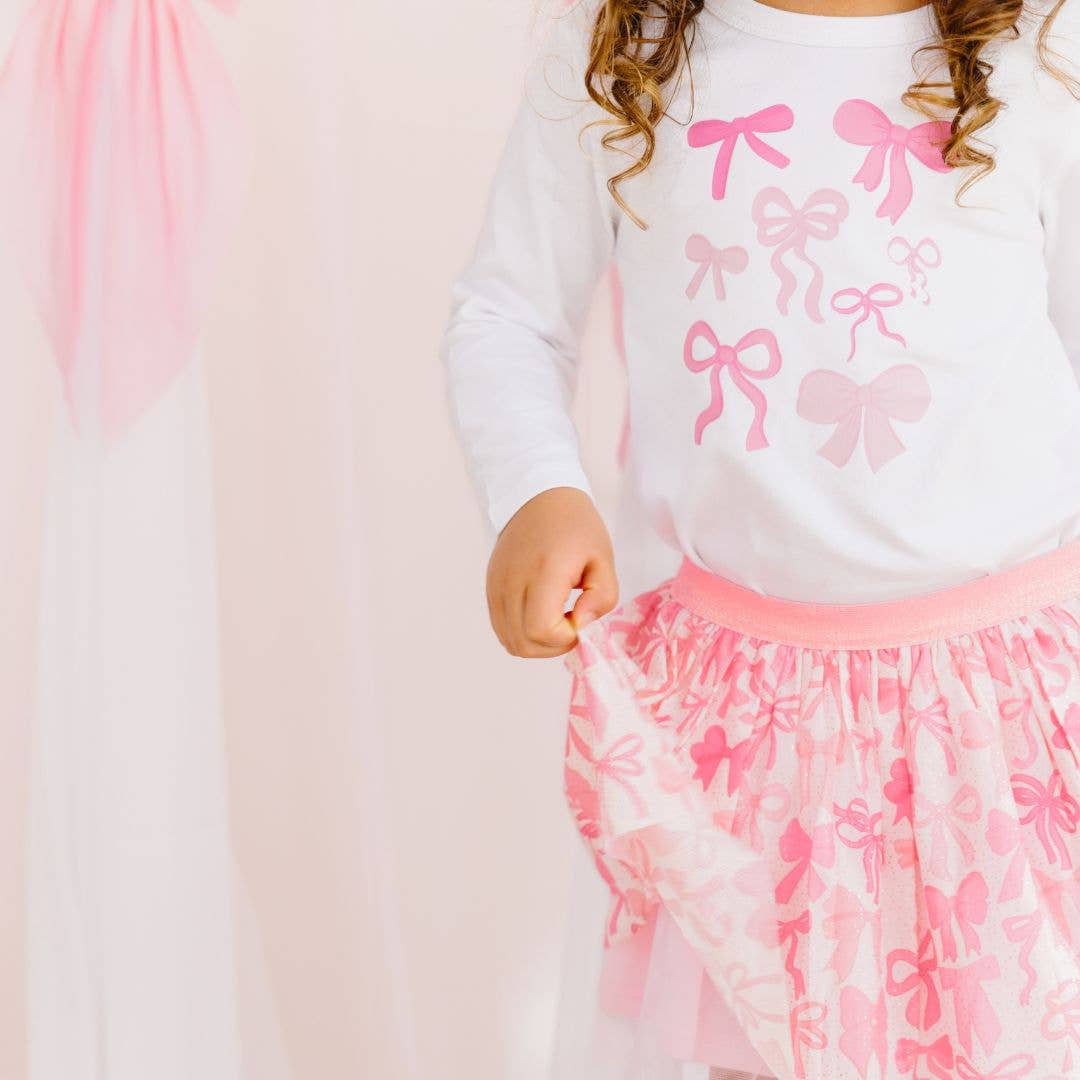 Coquette Bow Tutu - Kids Dress Up Skirt - Bows: 1-2Y