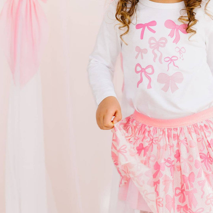 Coquette Bow Tutu - Kids Dress Up Skirt - Bows: 1-2Y