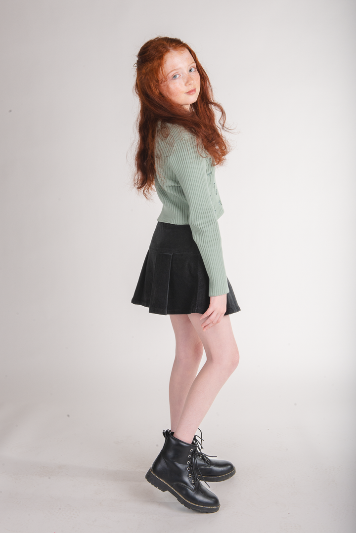 Baby Doll Sweater Top: Bow Print