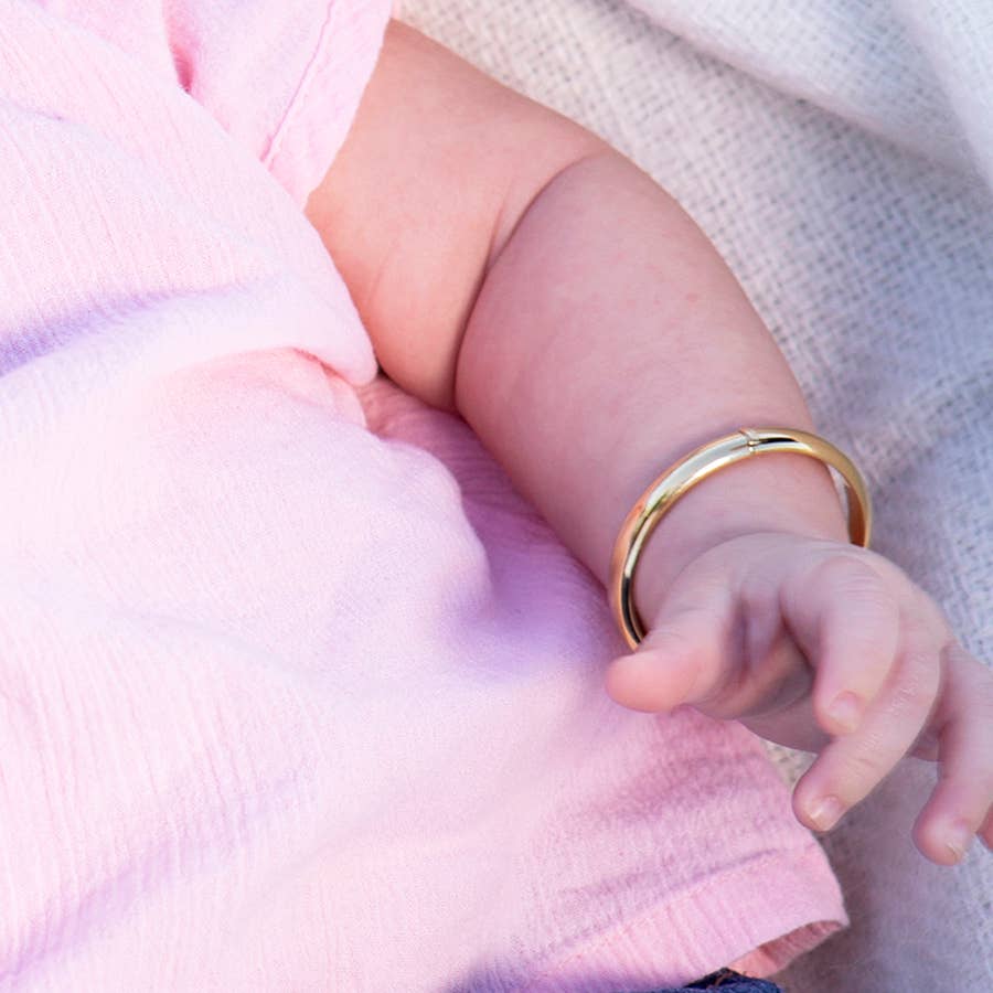 Gold Classic Bangle for Kids: Large 6-12 Years