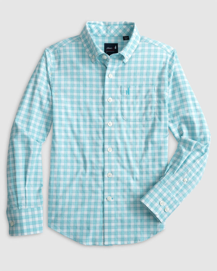 Ashworth Jr. Performance Button Up Shirt- Haze