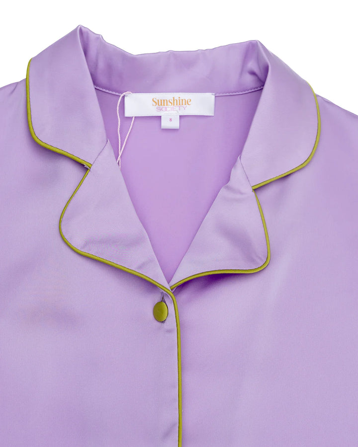 Kids Lavender Silky Short Set