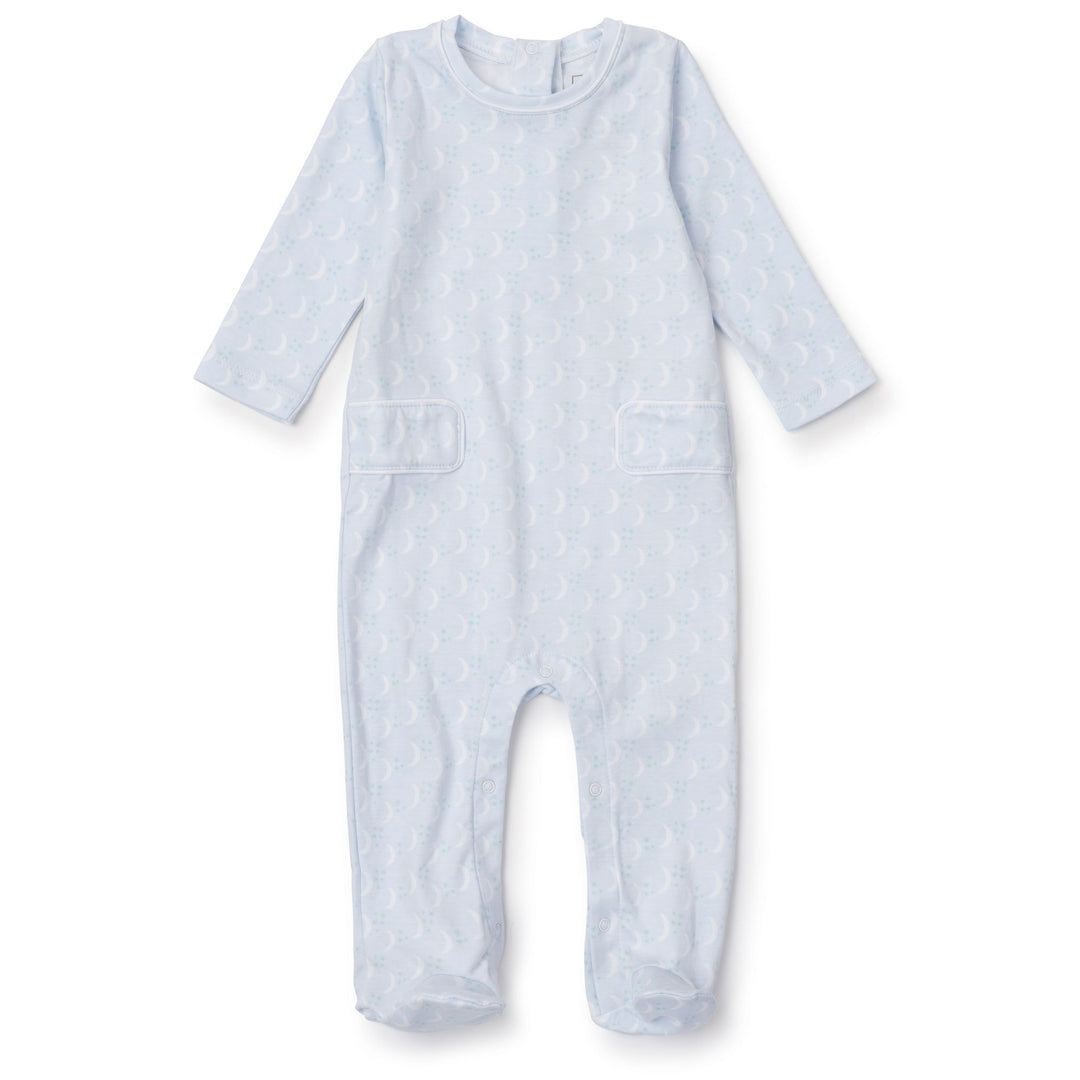 Preston Romper- Goodnight Moon Blue