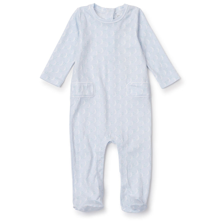 Preston Romper- Goodnight Moon Blue