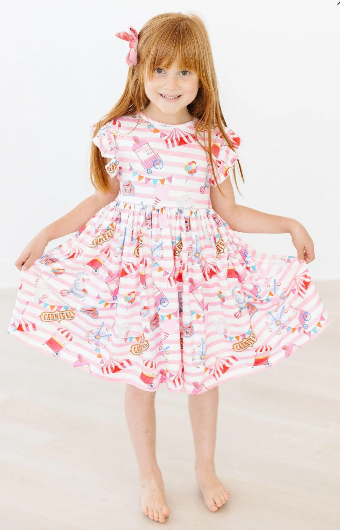 Off To The Circus Flutter Sleeve Dress