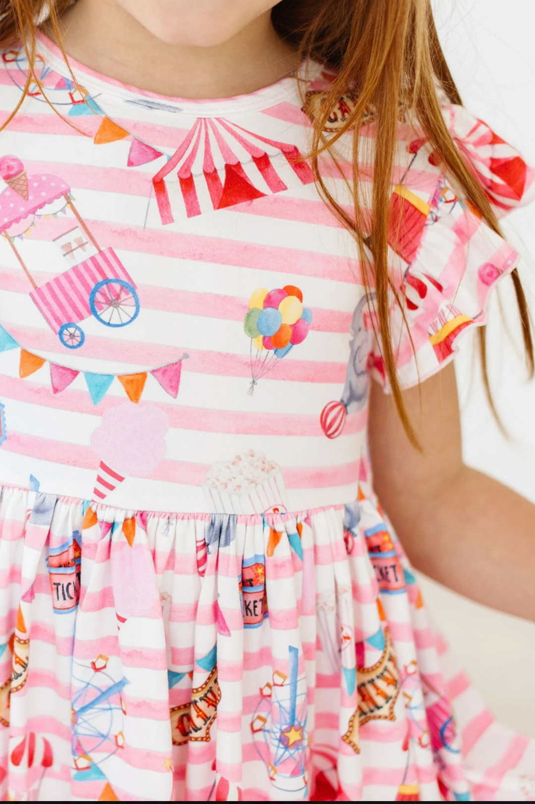 Off To The Circus Flutter Sleeve Dress