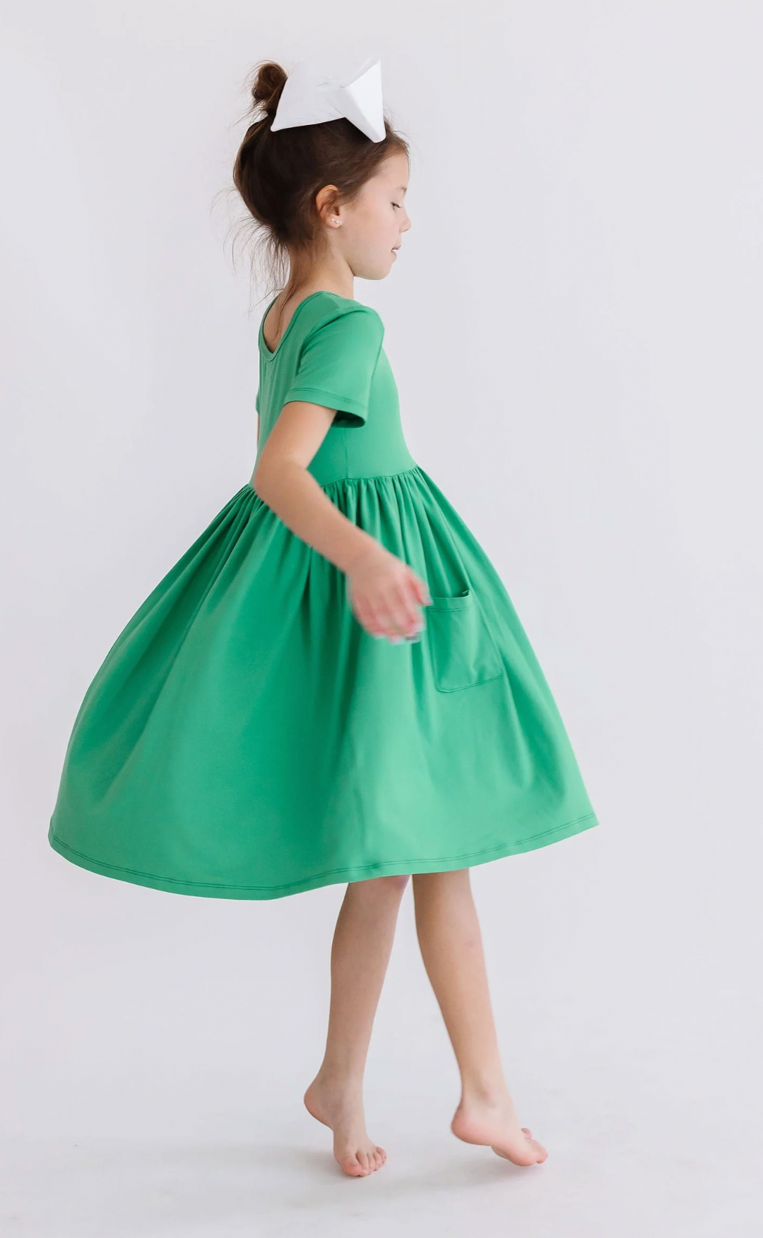 Kelly Green S/S Pocket Twirl Dress