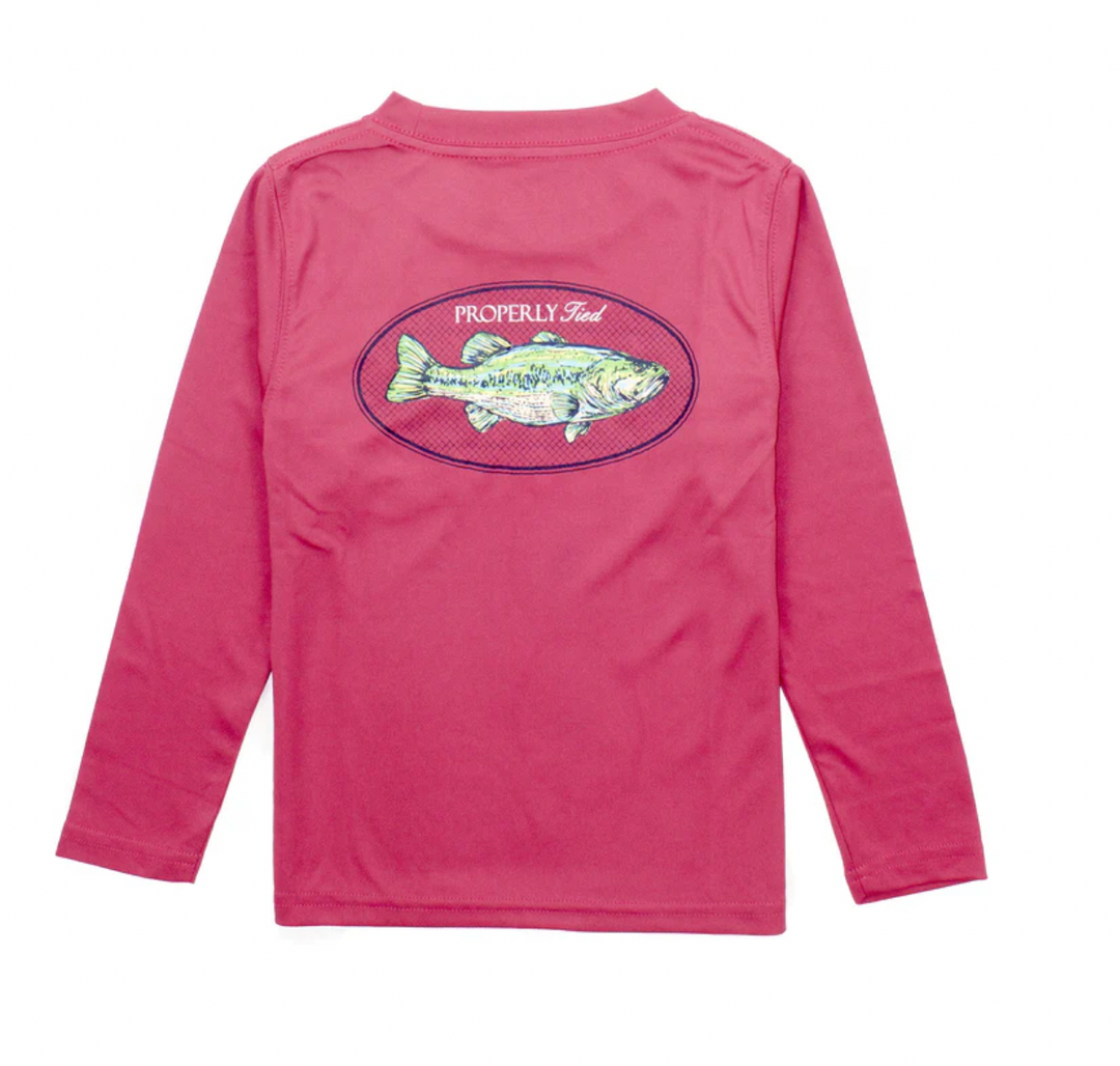 Boys Performance Tee LS Bass Cayenne