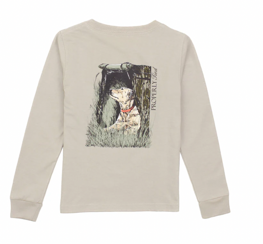 Boys Mossy Oak Lab LS Linen Tee