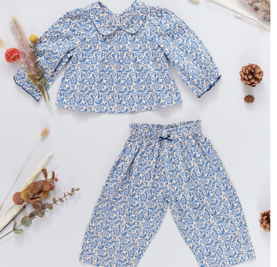 Baby Girls Dawson 2-Piece Set - Blue Climbing Floral