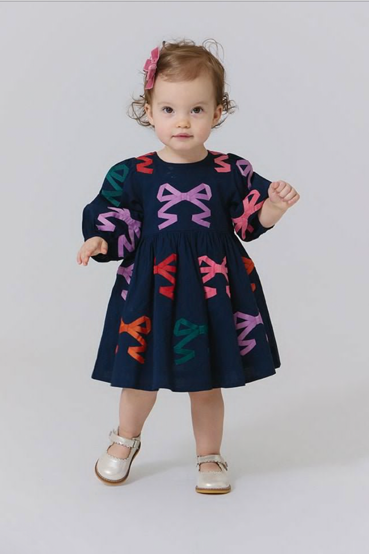 Baby Girls Brooke Dress Set - Multi Bow Applique