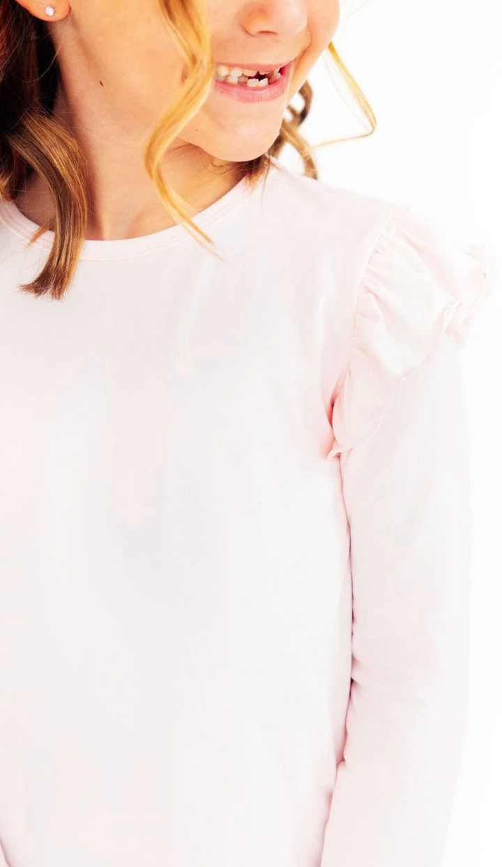 Petal Pink L/S Ruffle Tee