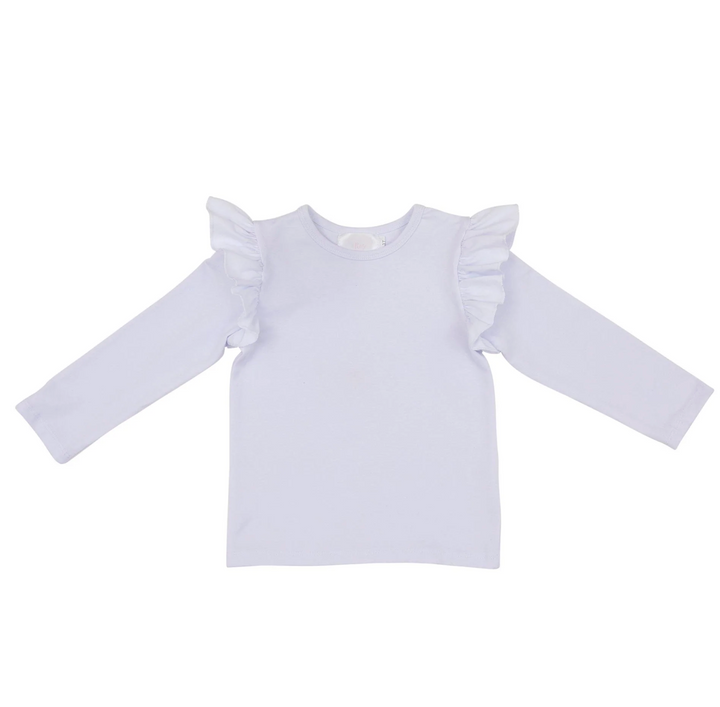White long sleeve Ruffle Tee