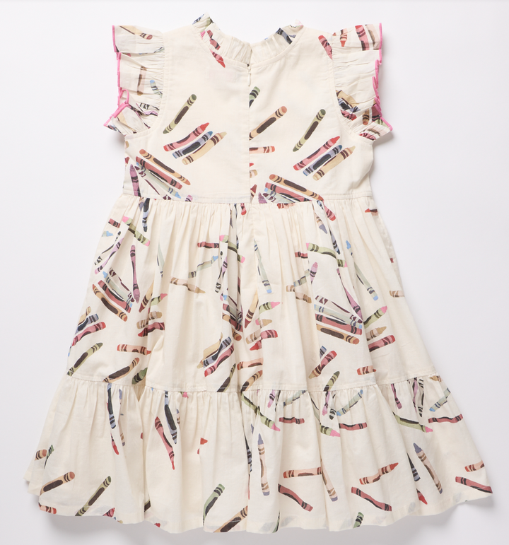 Girls Jennifer Dress-Tossed Crayons