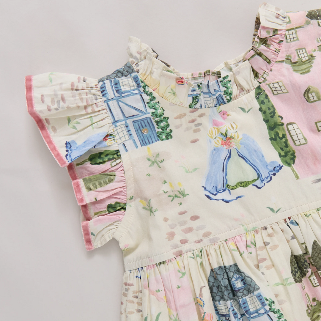 Girls Jennifer Dress - Whimsical Castle