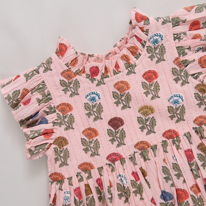 Girls Jennifer Dress - Multi Flower Drop