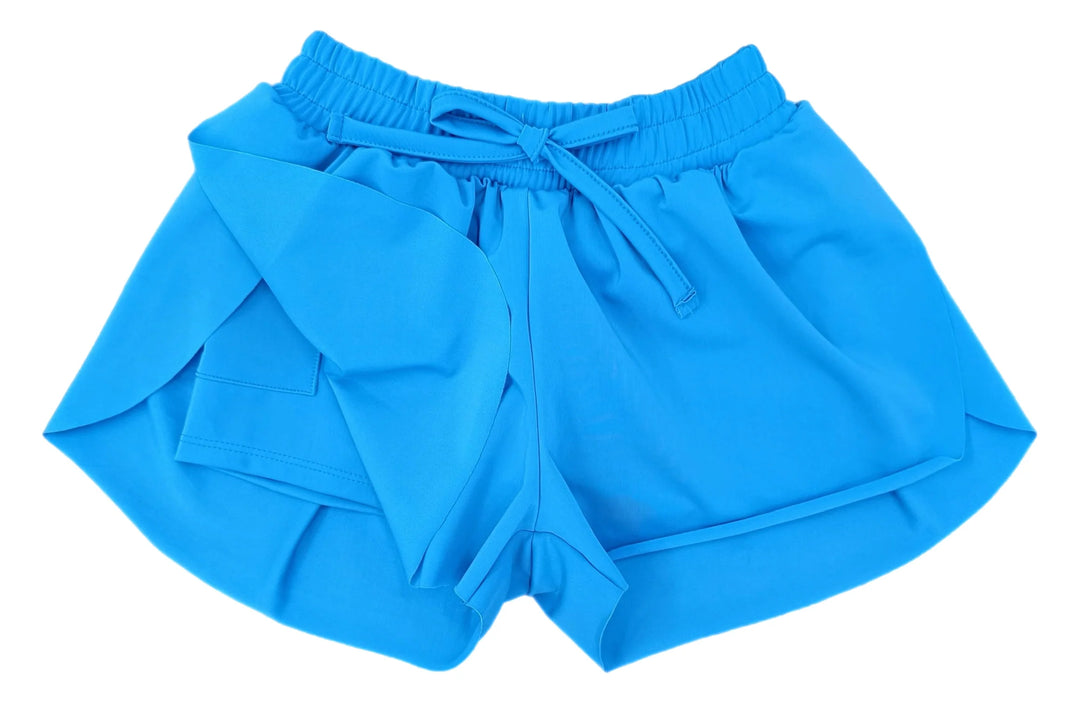 Tween Athleisure Butterfly Shorts- Turquoise