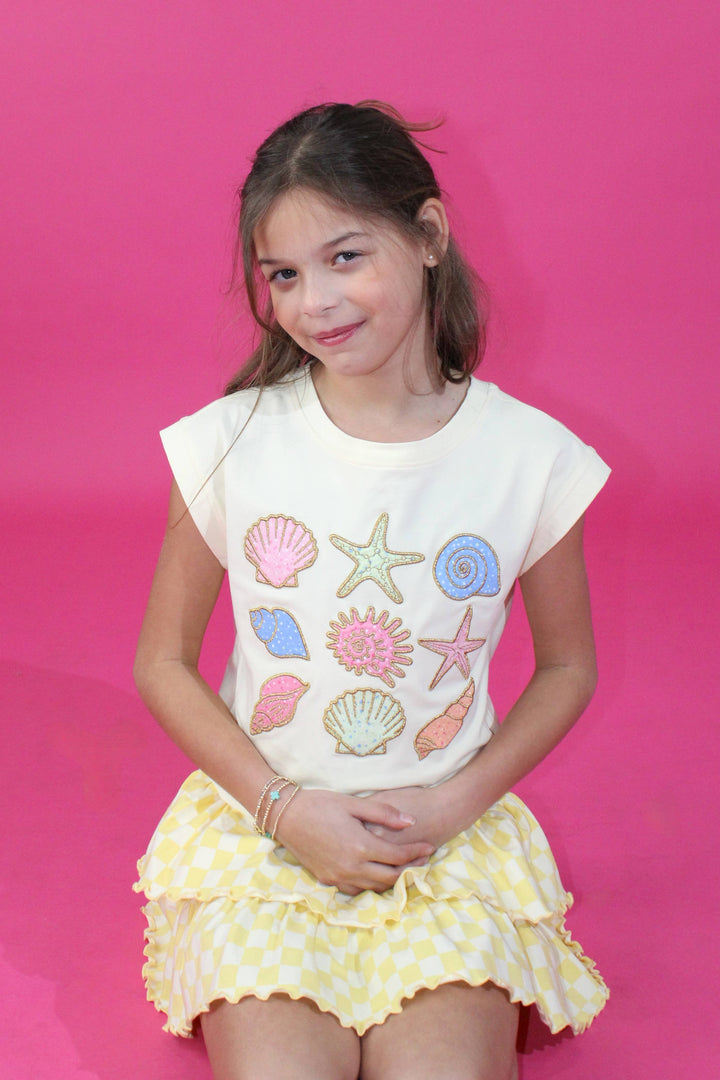 Seashells Embroidered Tank Top