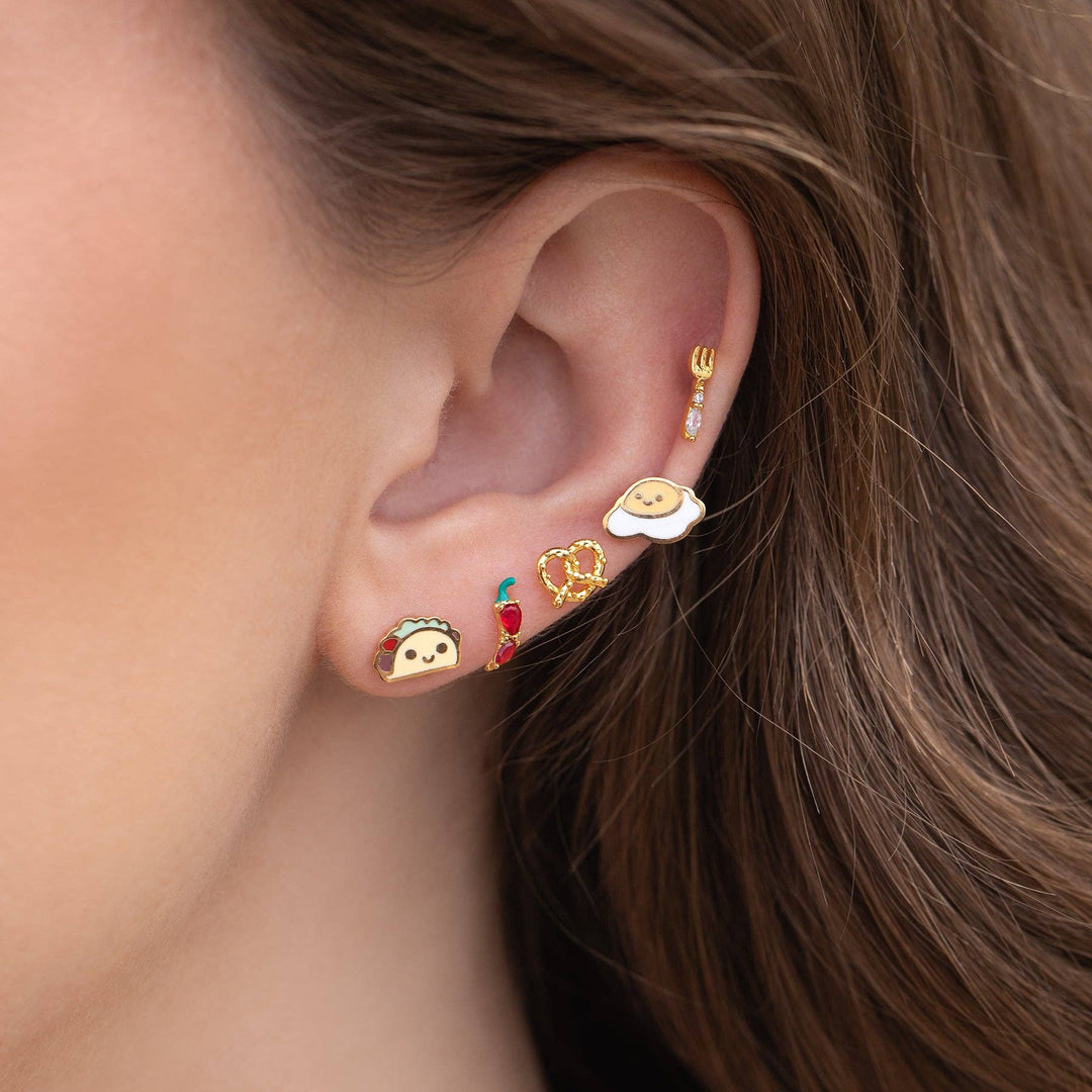Knot Your Average Pretzel Studs: Gold