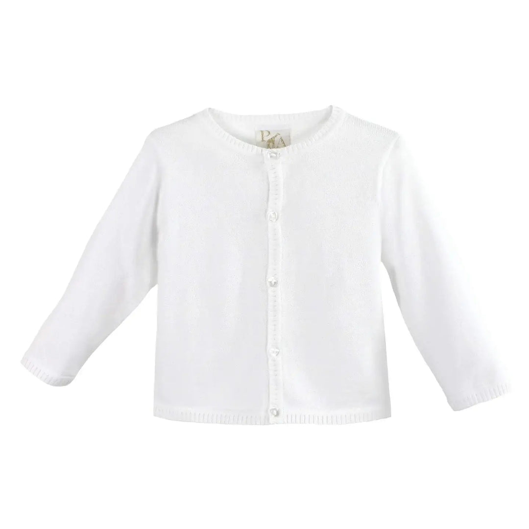 Ladder Edge Cardigan Sweater White