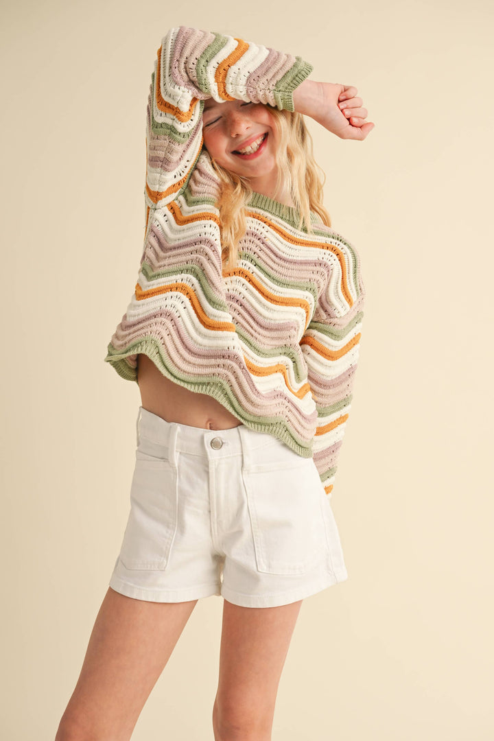 Wavy Knit Top