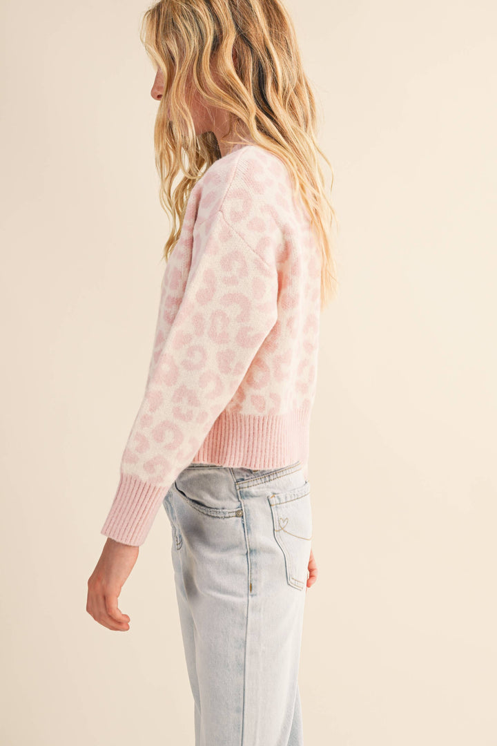 PINK LEOPARD SWEATER