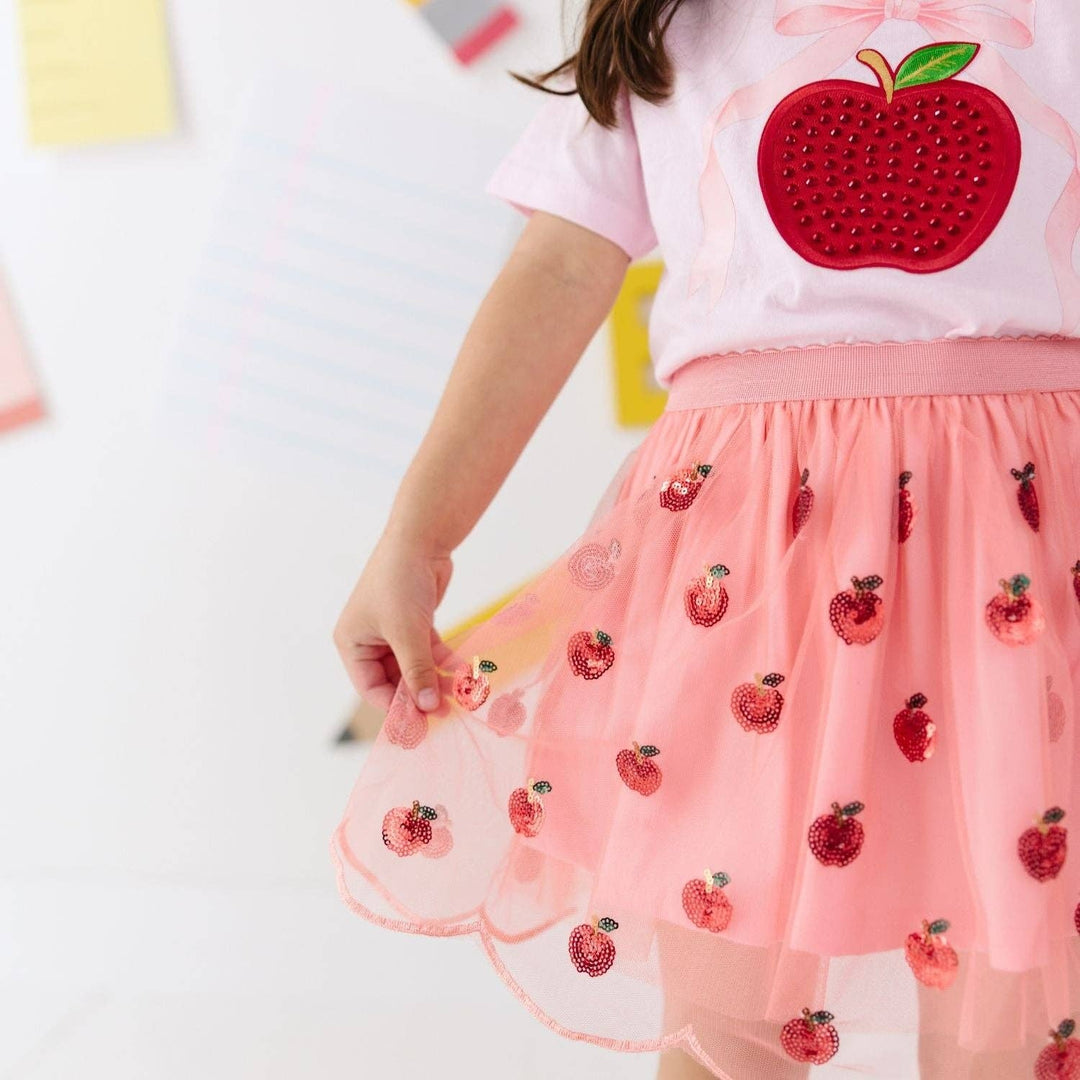 Apple Sequin Scalloped Tutu Skirt - Apple Picking - Kids
