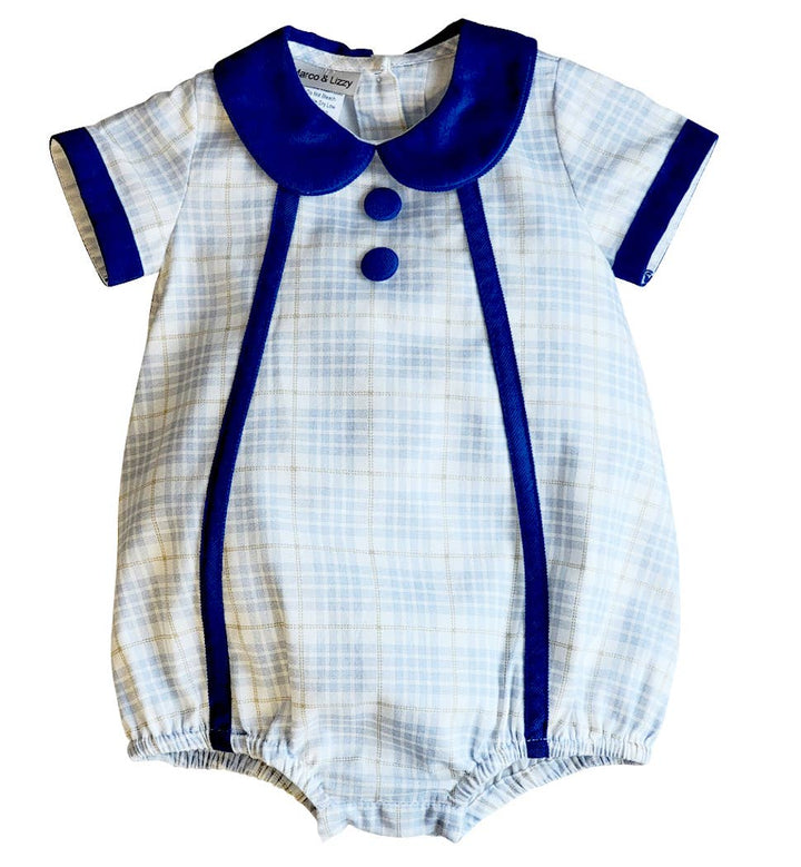 Winter Blue Plaid Boy Bubble