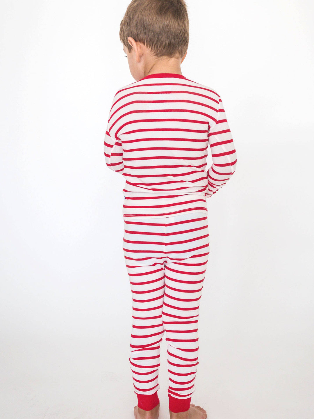 Cotton Modal Red & White Stripe Boy Pajama Set