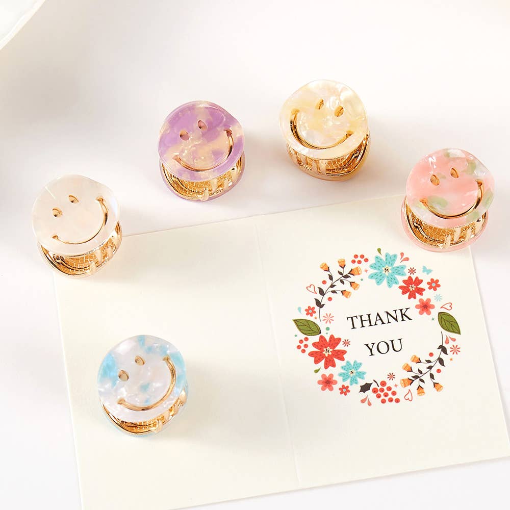 5PCS - Smile Face Hair Claw Clips