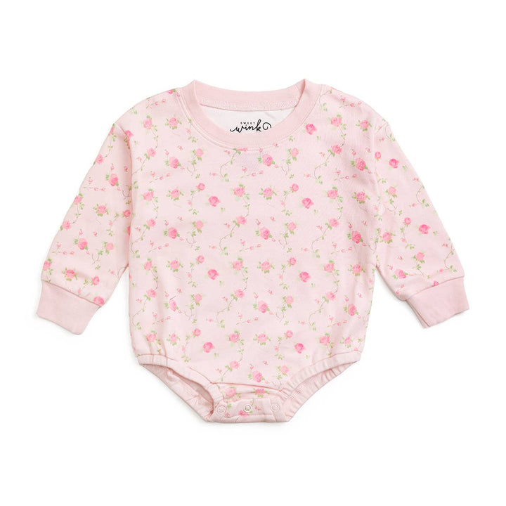 Pink Rose Long Sleeve Romper