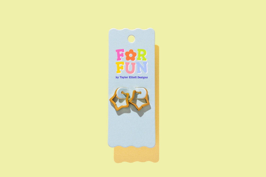 FOR FUN - Huggie Earrings - Gold Stars -Heidi