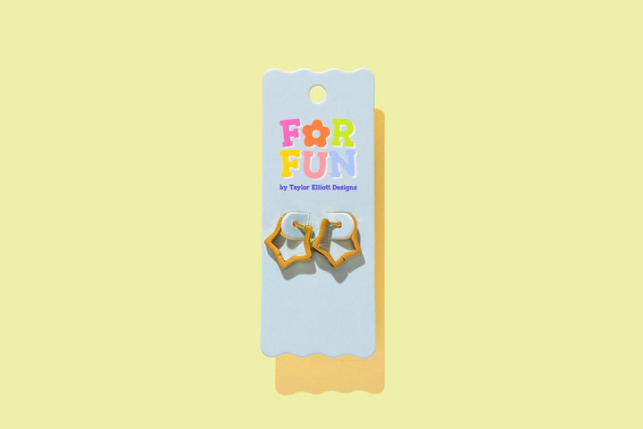 FOR FUN - Huggie Earrings - Gold Stars -Heidi