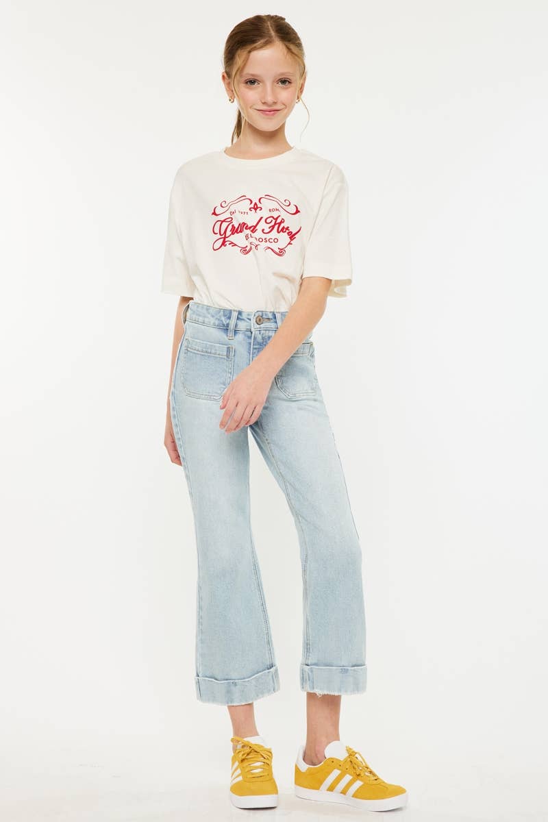 Scottie High Rise Relaxed Cropped Flare Jeans