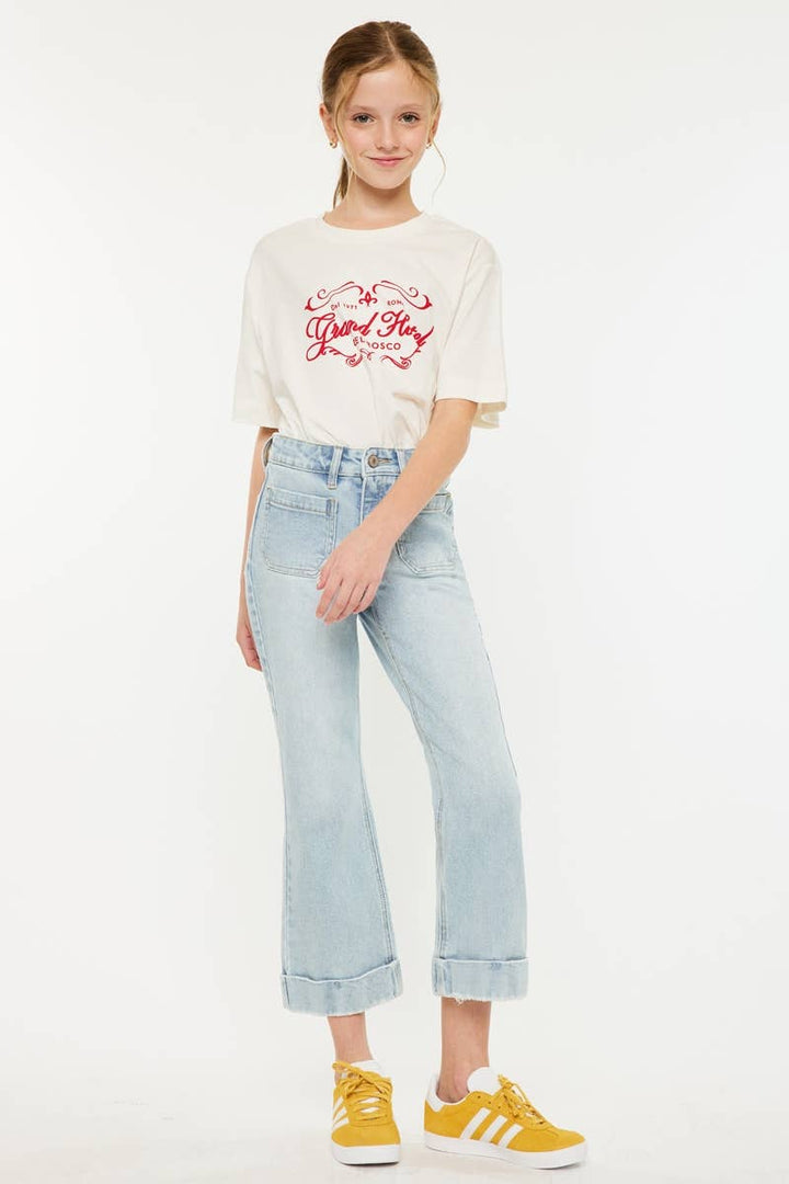 Scottie High Rise Relaxed Cropped Flare Jeans