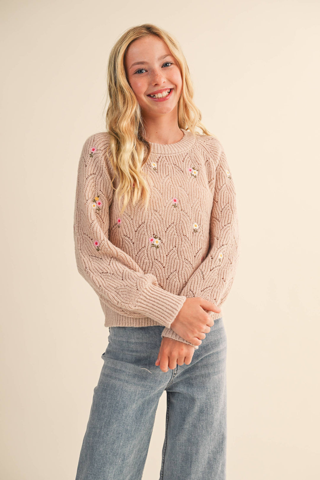 FLORAL RAGLAN SWEATER
