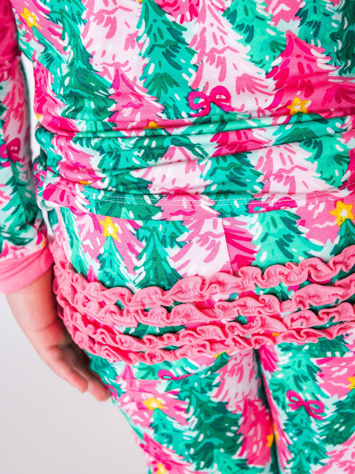 Pink Jolly Grove Ruffle Long Sleeve Pajama Set