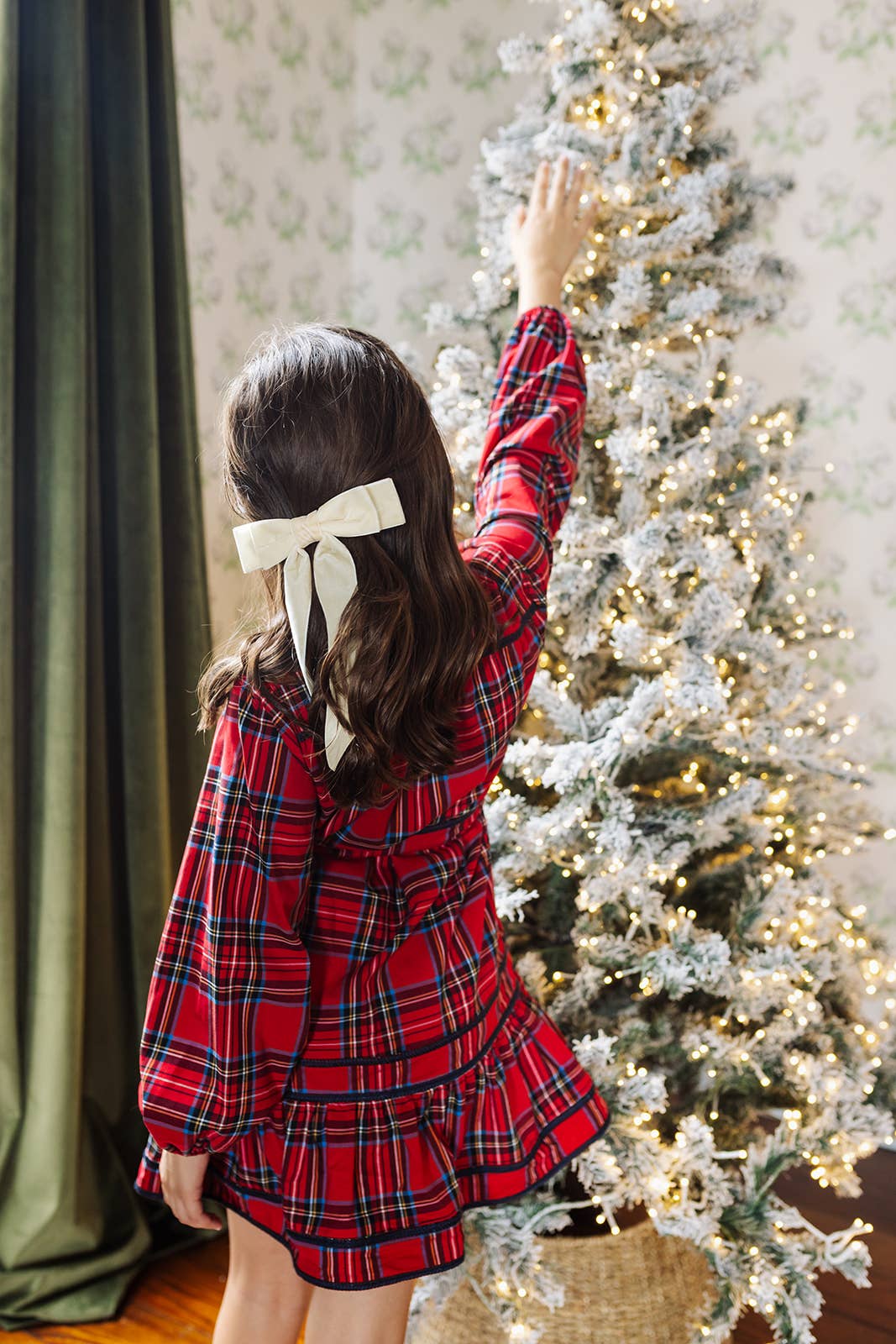 Hollin Long Sleeve Tie Tween Dress