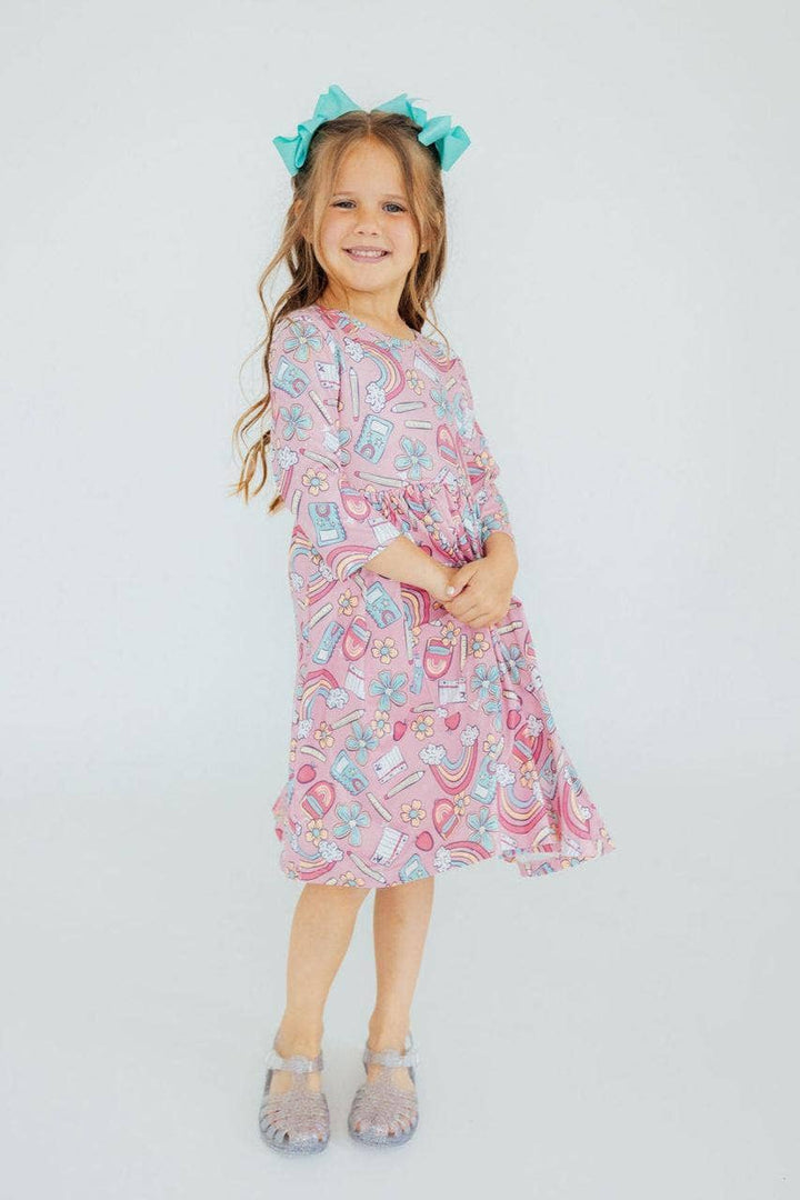 Dream Big 3/4 Pocket Twirl Dress