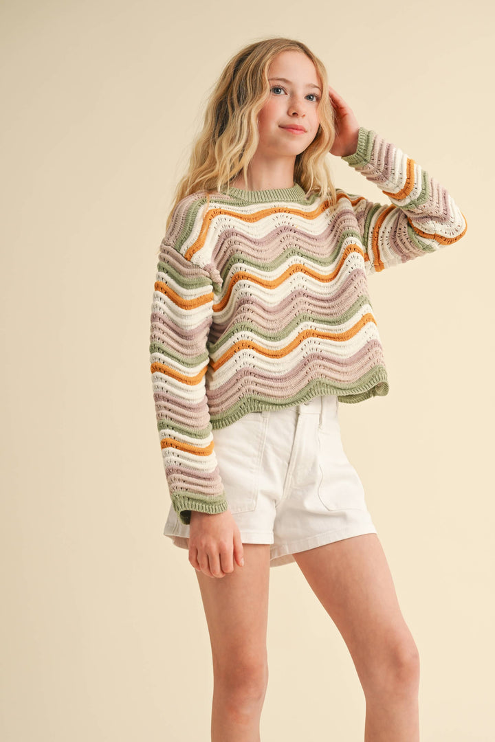 Wavy Knit Top