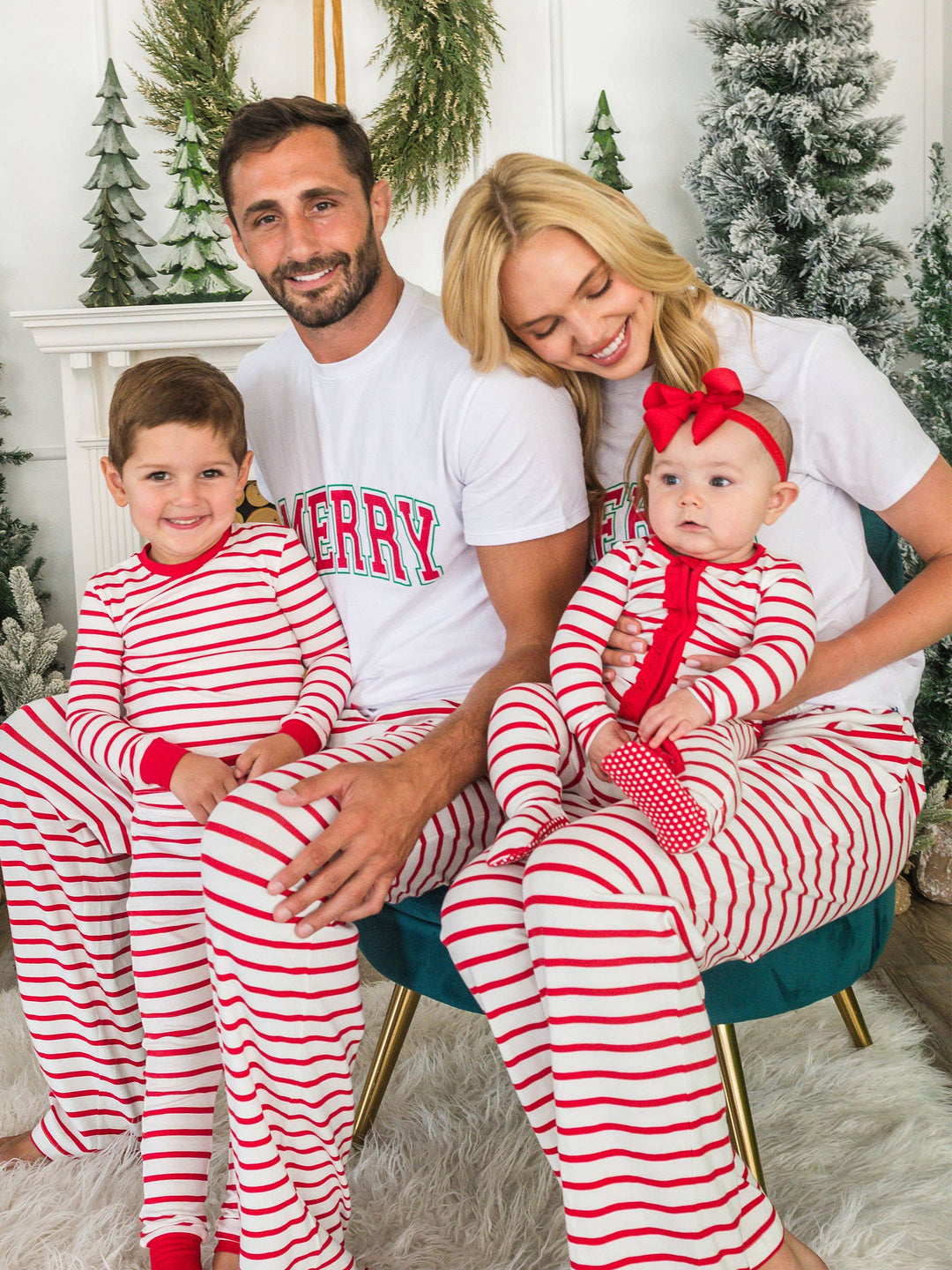 Adult Cotton Modal Red & White Stripe Pajama Pants