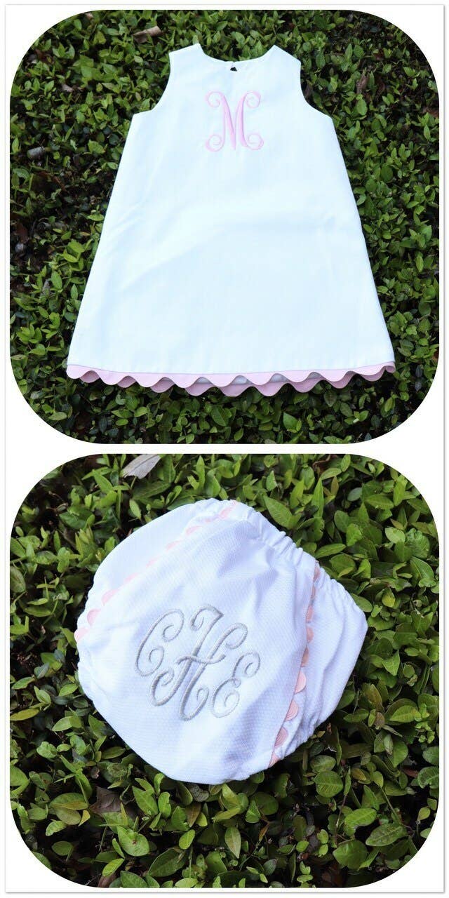 White Cotton Pique Diaper Cover