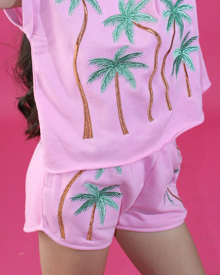 Embroidered Palm Shorts
